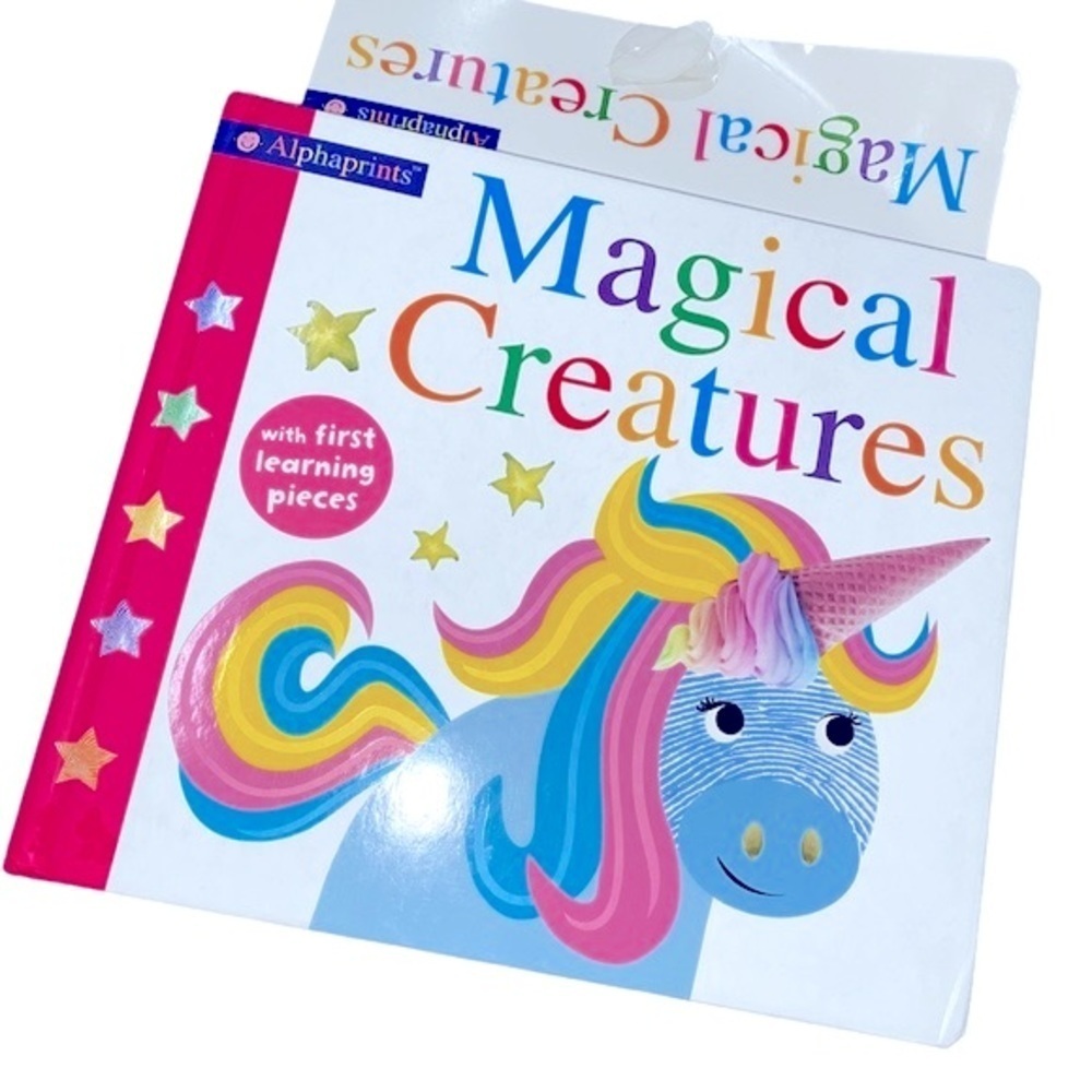 Magical Creatures kids book with 4 puzzles